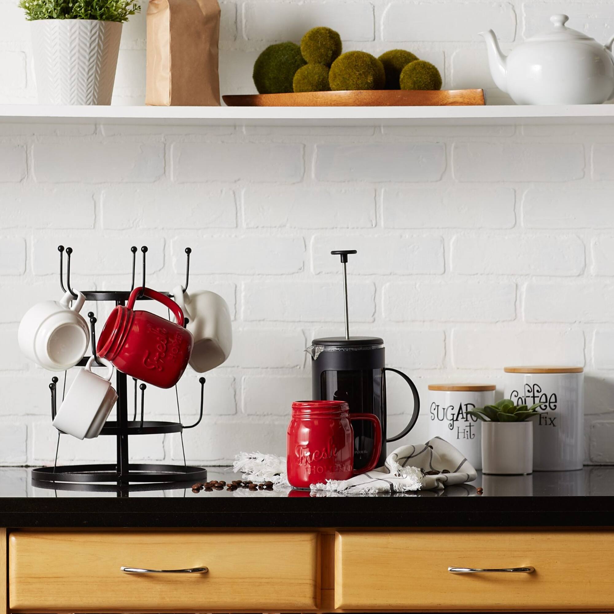 DII® Red Mason Jar Ceramic Mugs, 2ct.